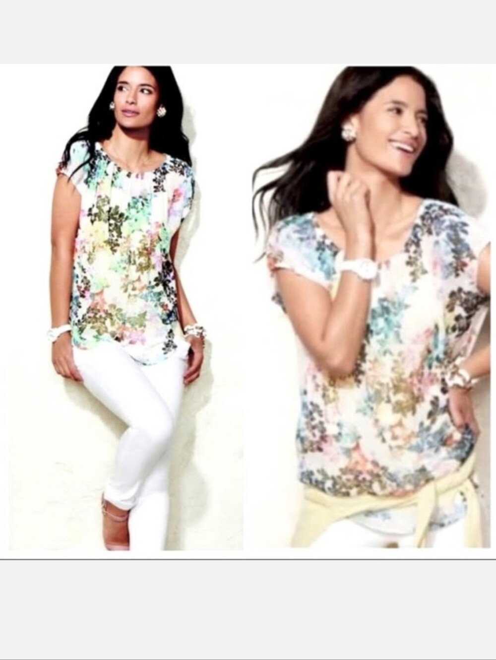 CAbi Eliza Floral Print Blouse #872 Small